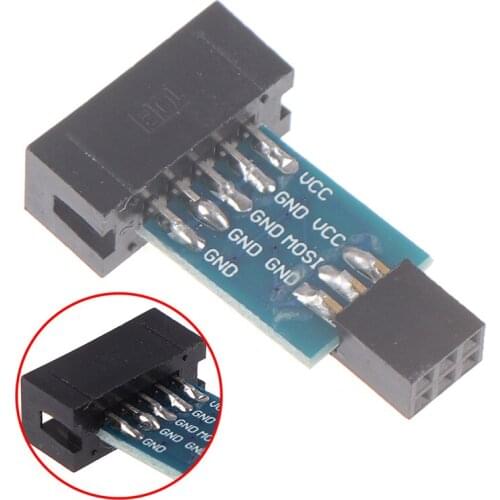 1Pc 10Pin To 6Pin Adapter Board For AVRISP USBASP STK500 Interface Converter