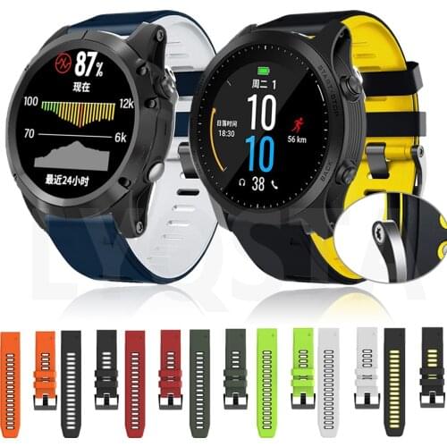 26 22mm Official same paragraph Straps Silicone Watchband for Garmin Fenix 6X 6 6S Pro 5X 5 5S Plus HR Quick Release Wrist Strap
