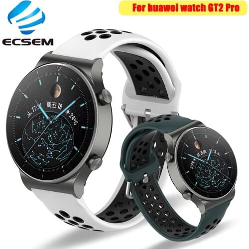 Wristband for Huawei GT2 pro smart watch accessories two color silicone strap for huawei GT wrist strap adjustable length loop