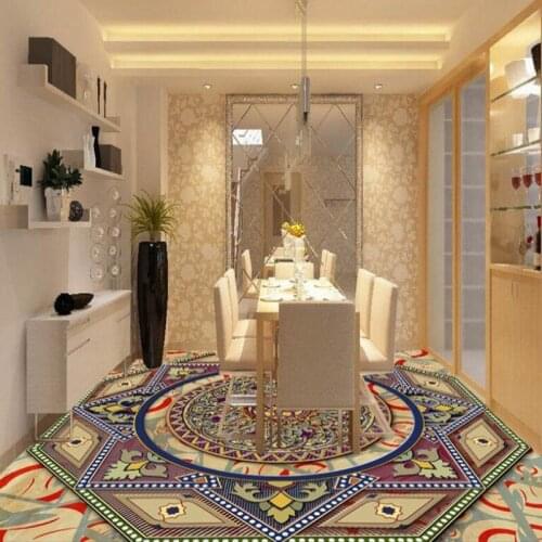 Beibehang Custom large-scale murals European pattern embossed mall home 3D stereo floor thickening wear pvc waterproof film