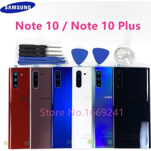 Rear Panel Battery Glass Back Door Cover For Samsung Galaxy NOTE 10 N970 NOTE10 Plus N975 N975F Pre-Adhesive Stickers + Tools