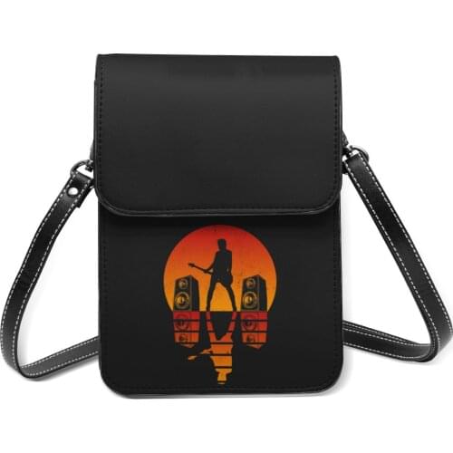 Bass Guitar Shoulder Bag Gift Retro Mobile Phone Bag Leather School Student Bags