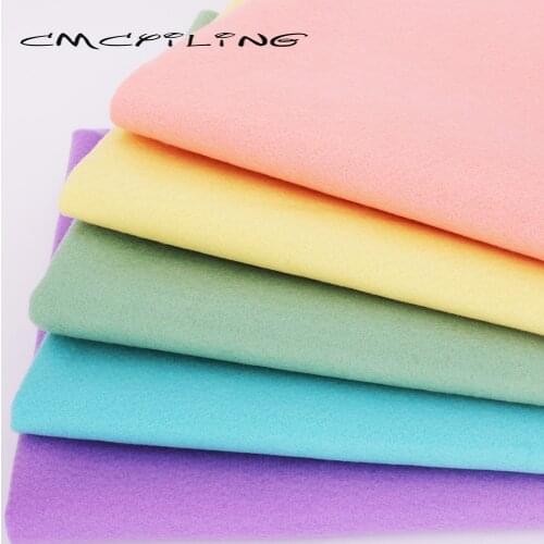 CMCYILING 5Pcs/Lot Patchwork Soft Felt Fabric For Needlework DIY Sewing Dolls Crafts Polyester Cloth 45*55CM