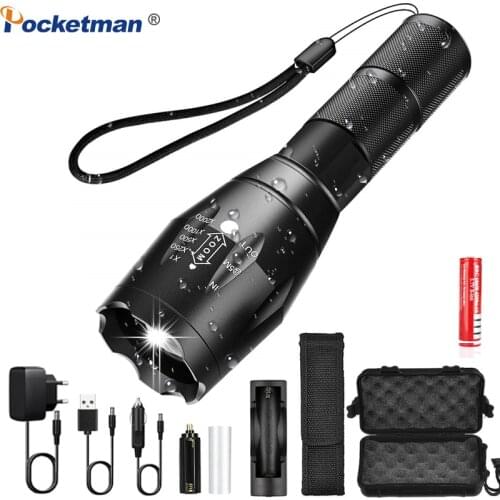 Led flashlight Ultra Bright torch T6/L2/V6 Camping light 5 switch Modes Zoomable Bicycle Light use 18650 battery