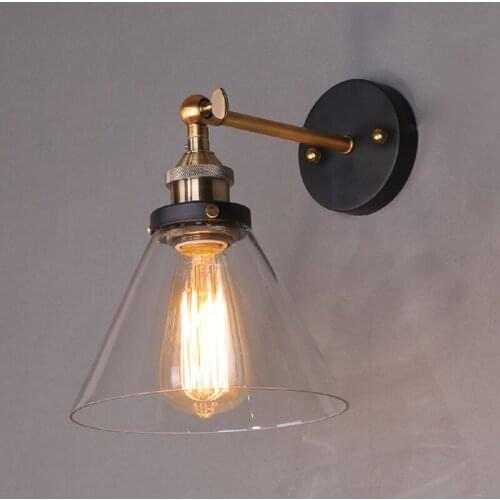 Loft Vintage Industrial Edison Wall lamps Clear Glass Wall Sconce Warehouse Wall Light Fixtures E27 110V/220V Bedside Lighting