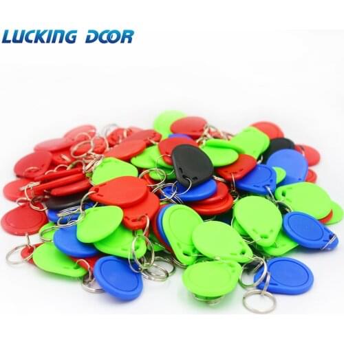 LUCKING DOOR 100pc/lot 13.56MHz IC M1 Keyfobs Tags Access Control RFID Key Finder Card Token Attendance Management Keychain
