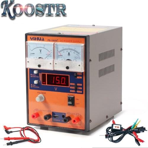 110V/220V YIHUA 1502D+ 15V 2A Adjustable DC Power Supply Mobile phone repair test regulated power supply