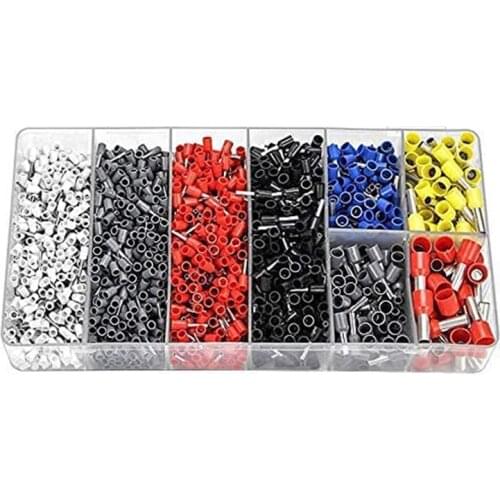 1800Pcs Wire Connector Terminals, Cable Lugs Tool Kit 0.5-10 Mm² For Insulated, Uninsulated Wire Rope Ratchet Cable Lugs