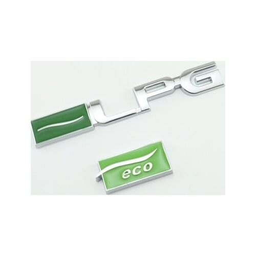 1X Green Silver Quality Metal Chrome LPG ECO Car Styling Refitting Emblem 3D Sticker Enviromental Protection for Chevrolet Cruze