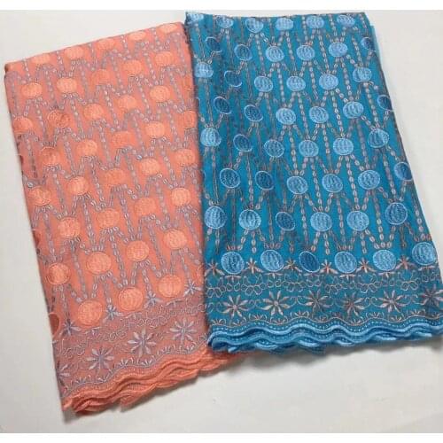 2.5+2.5Y African Nigerian Lace Fabric High Quality Swiss Cotton Lace Fabric With Stone Dressed Swiss Voile Lace In Switzerland