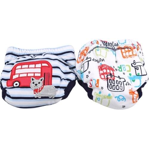 2Pcs Crotch Baby Cotton Training Pants Panties Cute Baby Diapers Reusable Nappies Cloth Diaper Breathable Infants Nappy Changing
