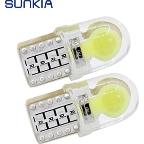 2Pcs/Pair SUNKIA High Bright COB T10 W5W 194 501 LED Clearance Width Lamp Car Styling Error Free CANBUS External Parking Light