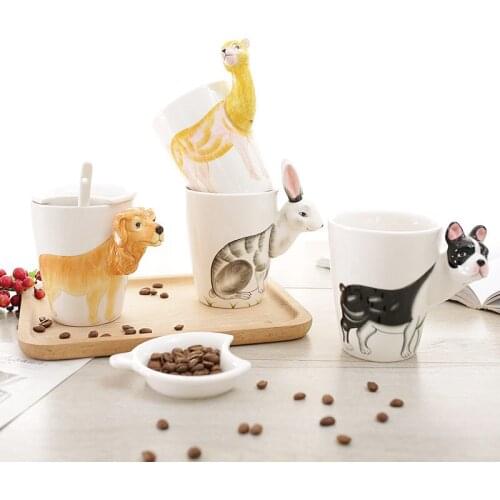 3D Animal Cup Hand-painted Creative Mug Ceramic Water Cup Cute Cartoon Mug Coffee Cup Piggy Gift Cup for Chindren