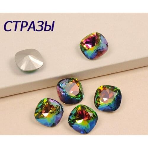 4470 001VM Cushion Cut POINTED BACK Sew on Rhinestones K9 Glass Crystal Fancy Stone Garment Dress Jewelry Making