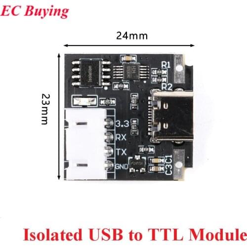 Isolated USB to TTL Module USB-C to Serial Port UART Download Line Cable Upgrade Brush Industrial 3.3V Type-C Interface