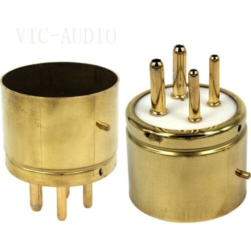 5PCS Ceramic Tube Socket 300B-G 4Pins Electron Tube Seat Ceramic Tube Base For 300B 2A3 811 274 Vacuum Tube Amplifier HIFI DIY