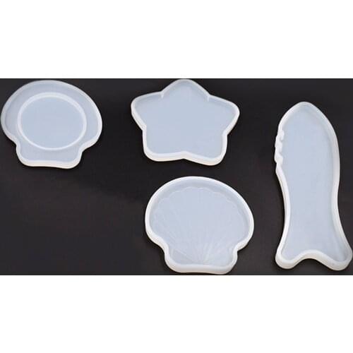 5 Pieces Silicone Pendant DIY Molds For Resin Jewelry Making Mirrors/Fish