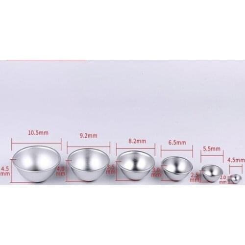 50pcs/lot 4.5cm 5.5cm 6.5cm 8cm 9cm 10cm 3D Aluminum Sphere Bath Bomb Cake Pan Tin Baking Pastry Ball Mold