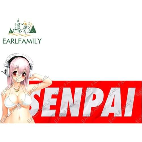 EARLFAMILY 13cm x 6.5cm for Senpai Waifu Super Sonico Car Stickers Anime Decal Vinyl Car Accessoires Campervan Waterproof Decor