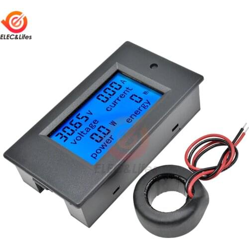 AC 80V-260V 100A 50A 20A Digital Voltmeter Ammeter Wattmeter Power Energy Meter 12V AMP Volt Tester Detector DC 6.5-100V CT Coil