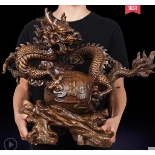 THE FLOWER IS LARGE IN SIZE RESIN ATTRACTS MONEY DRAGON HANDICRAFT OFFICE DECOR CREATIVE HOME DECORATION STATUE SCULPTURE