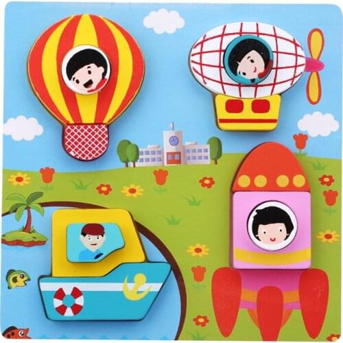 Wooden 3D Puzzles Montessori Educational Toys For Children Kids Learning Puzzle Teaching Set Puzzle Intelligence Toys