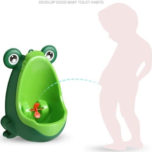 Cartoon Frog Childrens Pot Wall-Mounted Urinal for Boys Portable Toilets Connectable Water Pipe Baby Boy Potty Training Seat