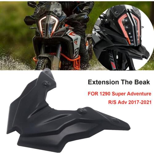FOR 1290 Super Adventure R/S Adv 2017-2021 NEW Motorcycle Front Wheel Mudguard Beak Nose Cone Extension Cover Extender Cowl