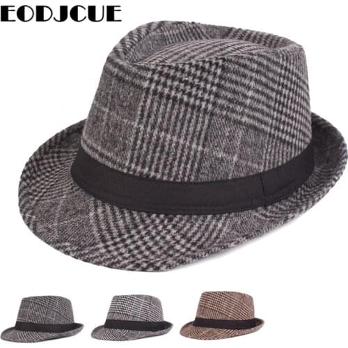 Hot Sale 2019 new Fashion men fedoras womens fashion jazz hat Winter black woolen blend cap outdoor casual hat gorras
