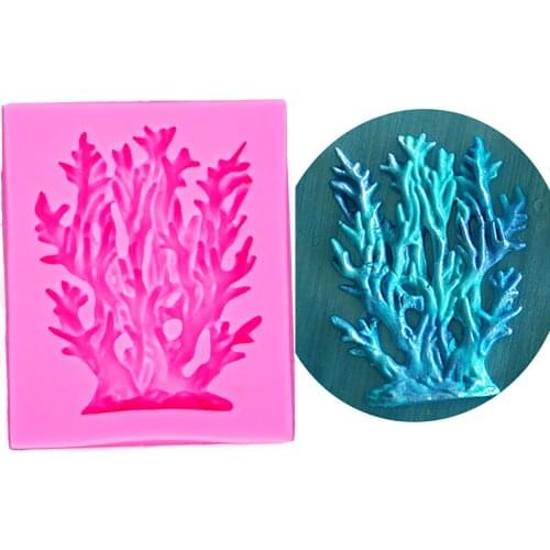 Coral shaped 3D Reverse sugar molding fondant cake silicone mold for polymer clay molds pastry candy decoration tools F1152