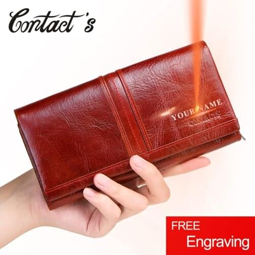 New Fashion Female Handbags Coin Purses Holders Genuine Leather Long Clutch Wallets Card Holder Money Bag With Cellphone Holder