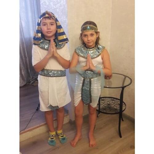 Halloween Nile Egyptian Pharaoh Cleopatra Costumes Cosplay Girls Costume Egypt Princess Prince Family Party Dress