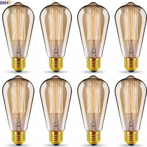 IWHD ST64 40W Edison Bulb Retro Lamp 220V A60 G80 G95 Industrial Decor Vintage Light Bulb Lamp Bombillas Gloeilamp Lampada
