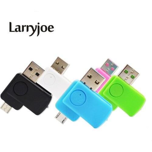 Larryjoe 2 in1 Universal Micro USB 2.0 OTG Adapter TF SD Card Reader Phone Extension Headers for Android Phone For Computer