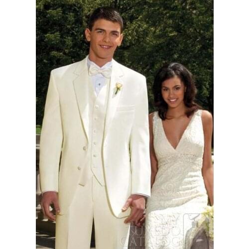 Ivory Linen Suits Beach Wedding Suits For Men Tailored Linen Suit Custom Made Groom Tuxedo, Ideal Choice For Hot Summer Wedding