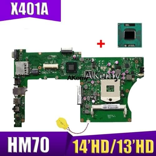 XinKaidi X401A Laptop motherboard for ASUS F401A X401A X301A Test original mainboard HM70 14"HD/13"HD Mainboard send CPU