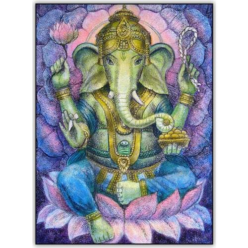 Lotus Ganesh Diamond Painting Set 5d Full Drill Square /round Hindu Art Foto Diamond Embroidery Paintings Crystal Mosaic Picture