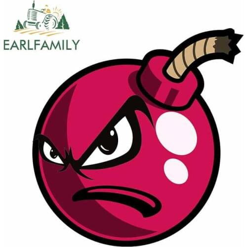 EARLFAMILY 13cm x 12.3cm for Bomb Face Angry Windows Car Stickers Scratch-Proof Windshield Decal Motorcycle Cartoon Car Styling