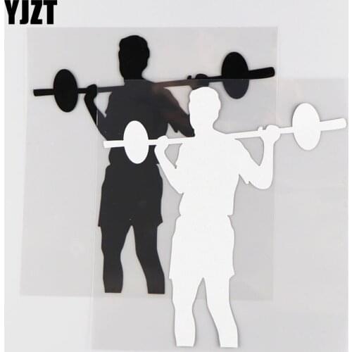 YJZT 15.1CM*16.1CM Fitness Weightlifting Exercise Car Stickers Pattern Vinyl Decals Personalized Decoration 1A-0216