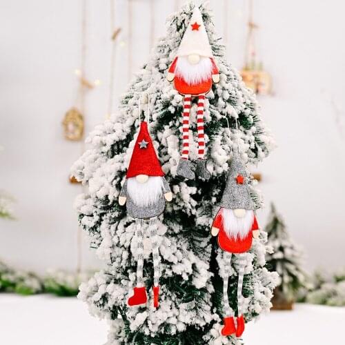 2021 New Christmas Creative Decoration DIY Forest Elderly Hanging Leg Doll Creative Pendant