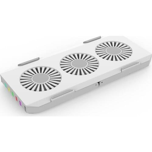 Gaming Laptop Cooler 3 Fan RGB LED Light 4500RPM Powerful Air Flow Portable Foldable Notebook Cooling Pad Stand