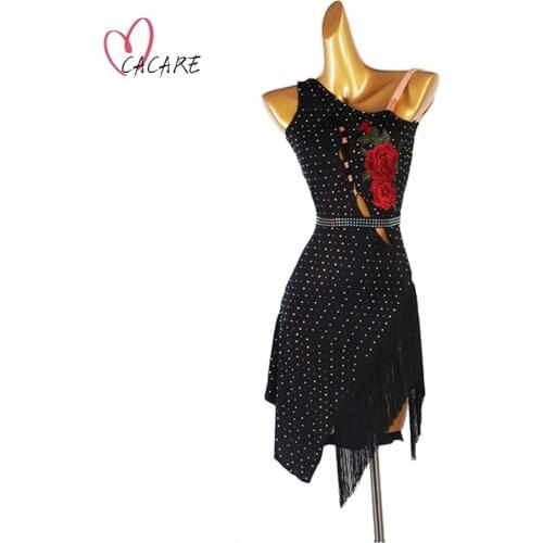 Elegant Latin Dance Dress Women Dance Competition Dancing Dresses Fringe Girls Salsa D1094 Tassels CACARE