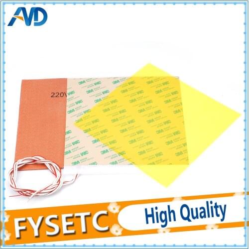 Polyetherimide Cold PEI Sheet 200*200*0.3mm Frosted Build Surface Yellow+ 200X200mm 220V 500W Silicone Heater Pad For Prusa i3