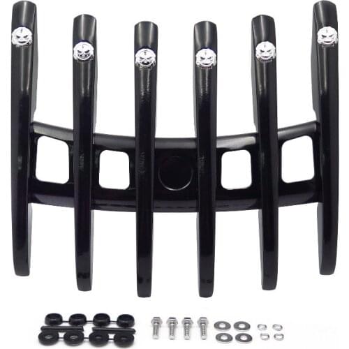 Aftermarket free shipping Skull Stealth Top Luggage Rail Rack for Harley Touring Road King FLHR Tri Glide