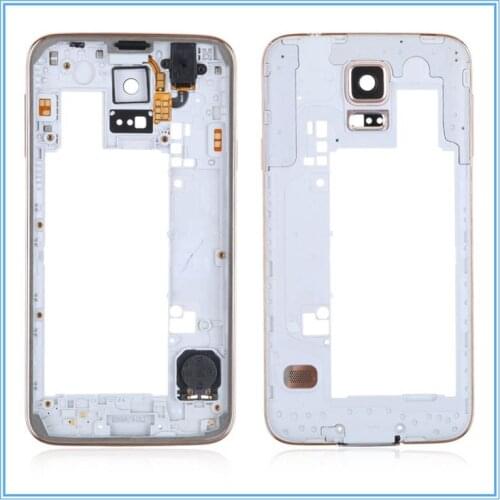 1pcs Gold Silver S5 Middle Frame For Samsung Galaxy S5 G900F LCD Middle Housing Plate Frame Bezel Cover CaseReplacement Parts