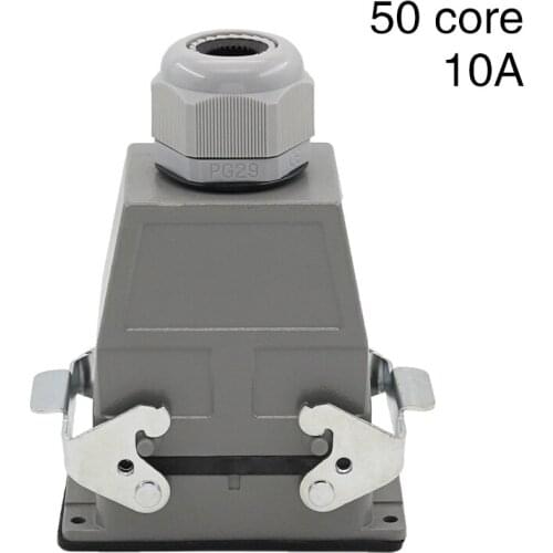 Heavy duty connector 50 core rectangular hdc-hdd-050 cold pressure plug industrial waterproof plug socket 10A