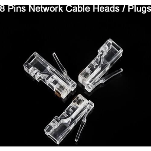 20pcs/lot Network Ethernet Crystal Heads Plug RJ45 Connectors 8Pin RJ45 Connector CAT5 CAT5e Cat6 Modular Cable Plugs Socket