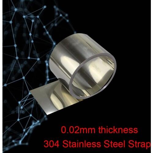 0.02mm thickness 304 Stainless Steel Strap stainless steel band Stainless Steel Spring Sheet ss304 slice stainless foil