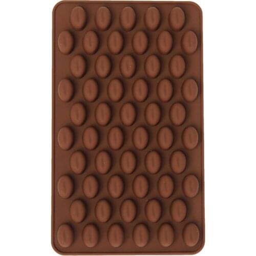 Cake Tools Silicone Mini Coffee Beans Chocolate Wax Candy Mold Handmade Cake Decoration Mold 55 Cavity Sugar Mould Baking Mat