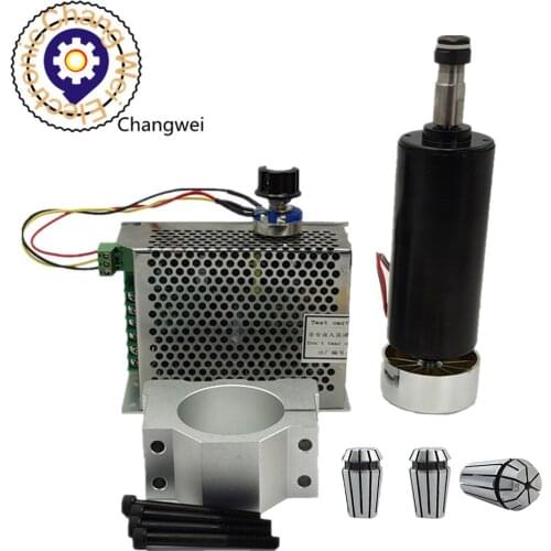 Special offer CNC Spindle Motor 0.5kw Air Cooled Spindel ER11 Chuck 500W +52mm Clamp +Power Supply Speed Governor For Engraving